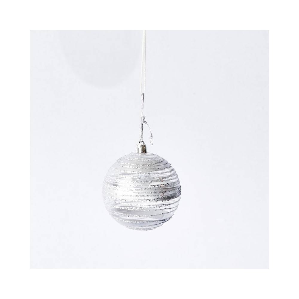 Boule de noël en plastic transparent et argent