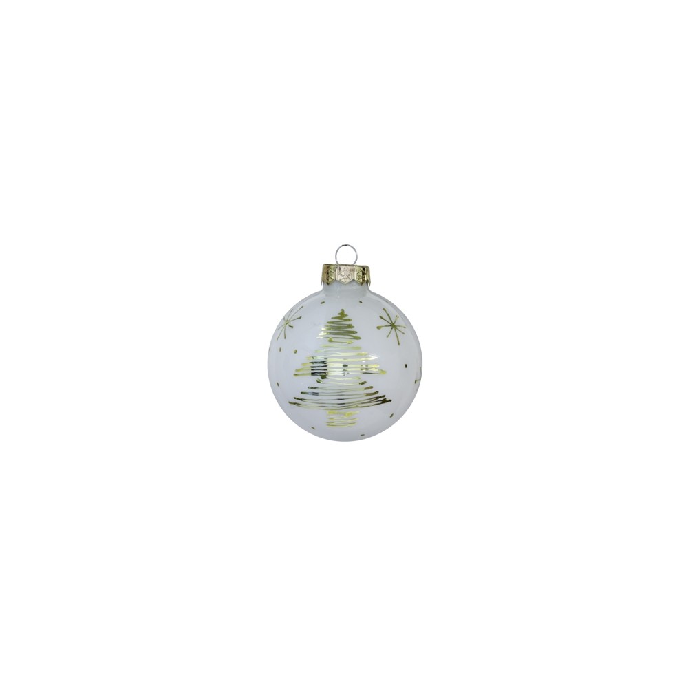 Boule de noël blanche déco argent