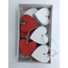 Lot de 10 suspensions coeur rouge/blanc OLI