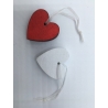 Lot de 10 suspensions coeur rouge/blanc OLI