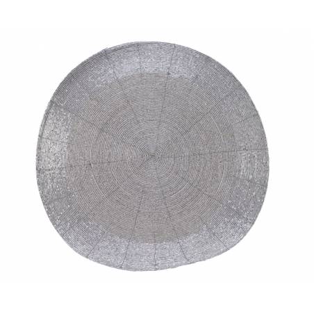 Set of round silver placemat