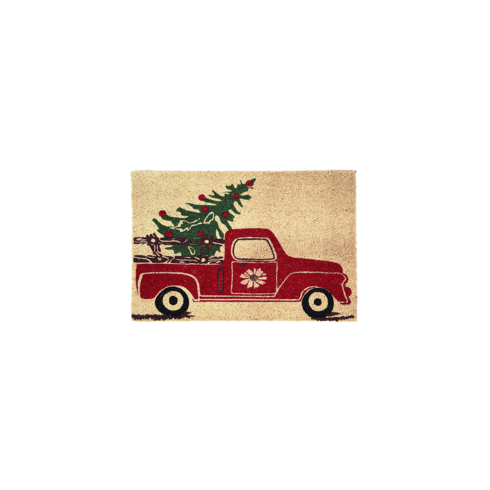 Christmas tree and car doormat