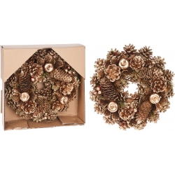 Golden wooden wreath 26cm