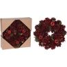 Houten kerstkrans rood 26cm