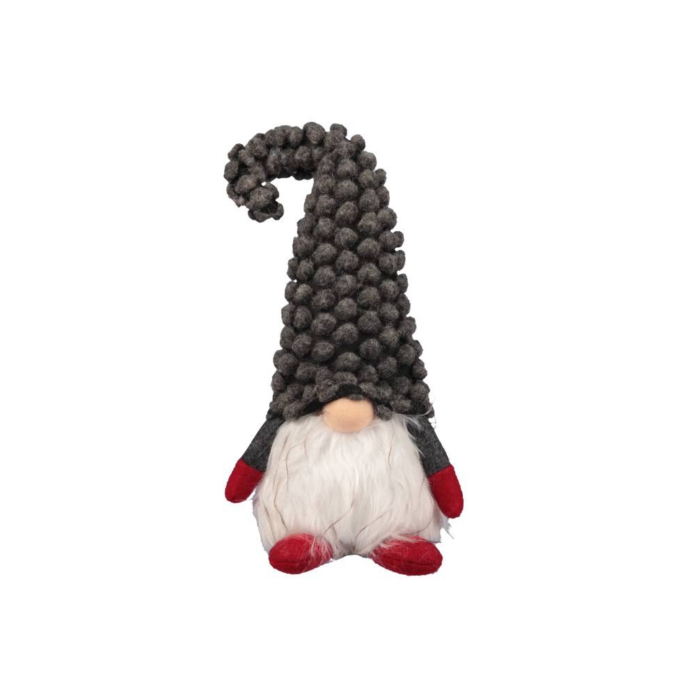 Gnome with grey santa hat with led