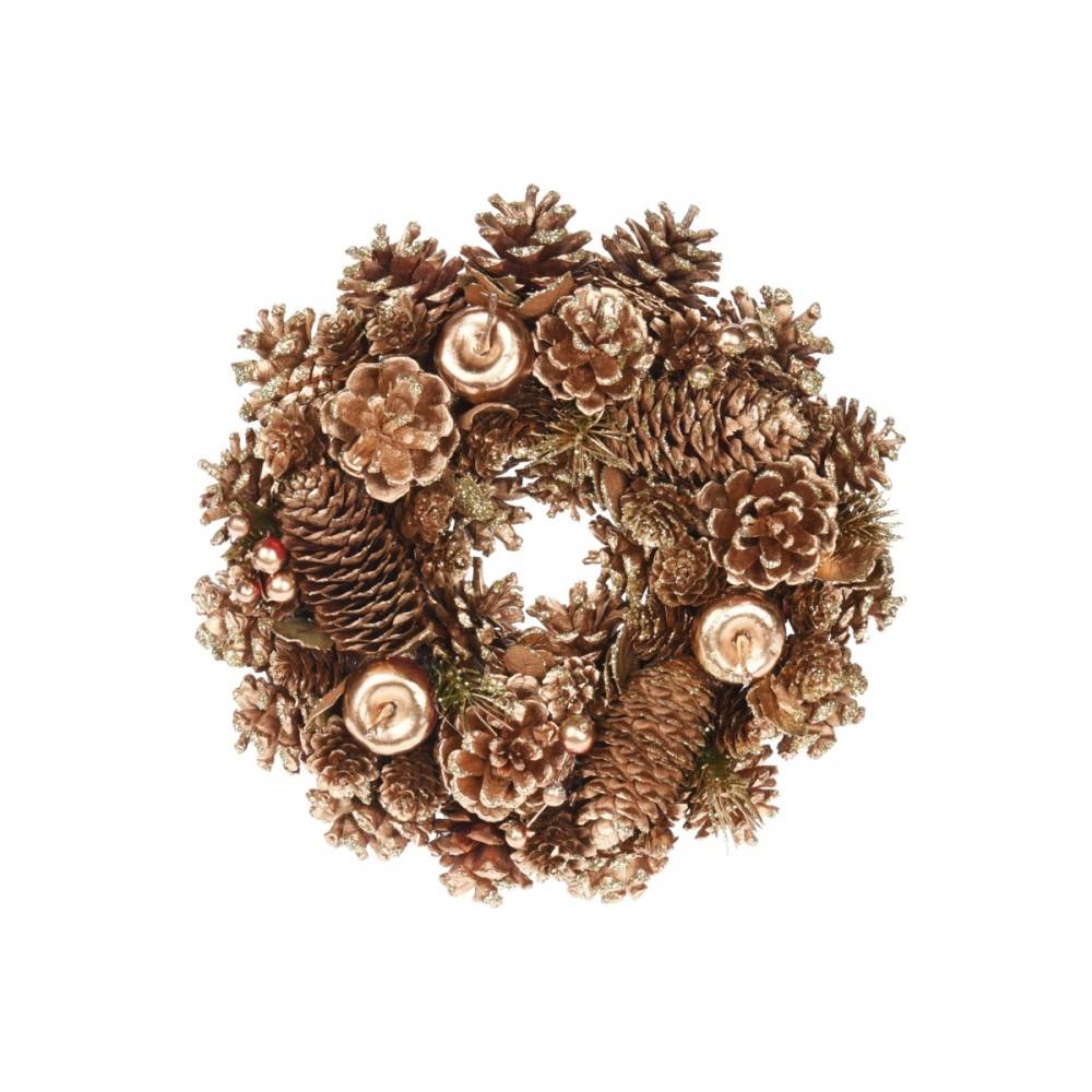 Golden wooden wreath 26cm