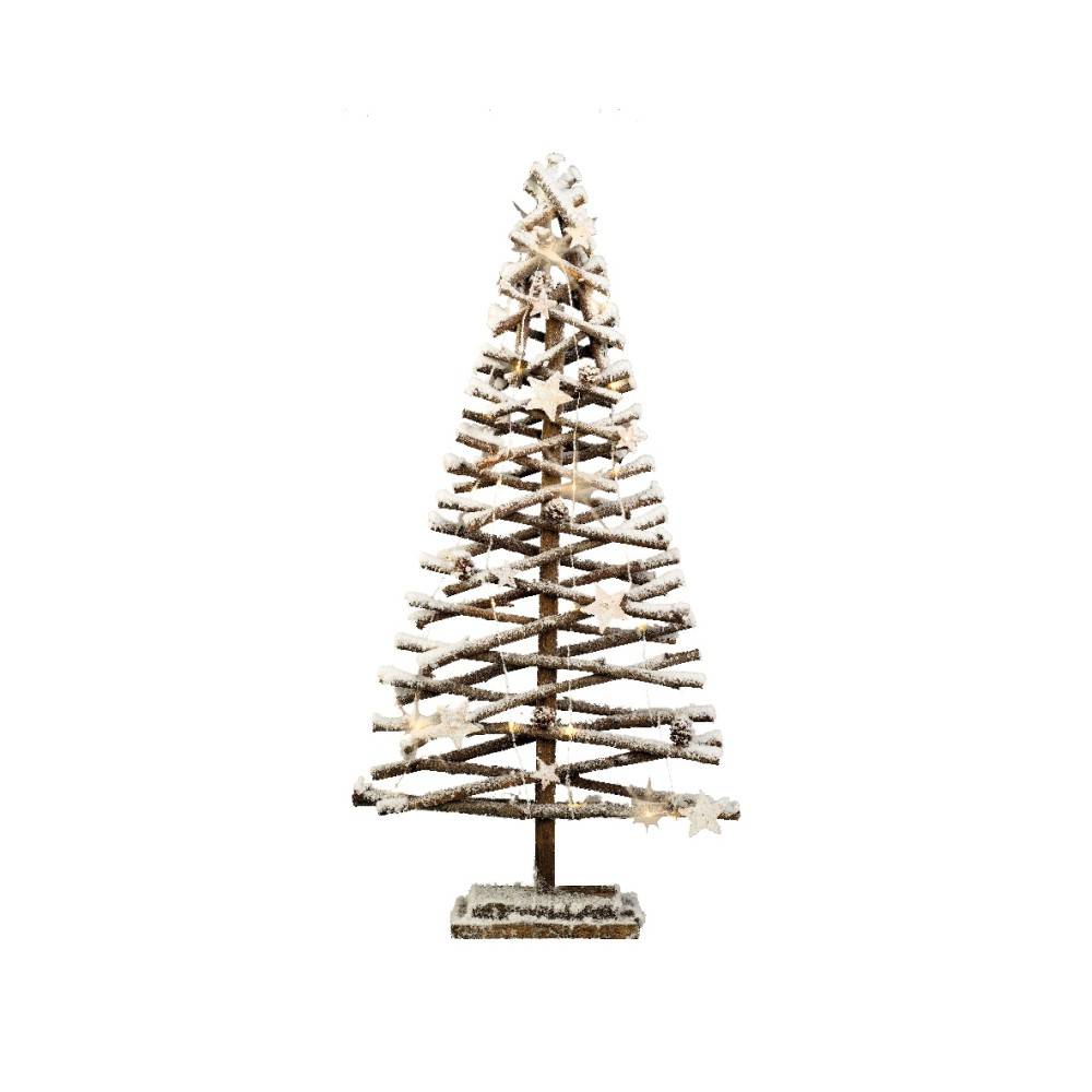 Glowing rattan snowy Christmas tree 80cm