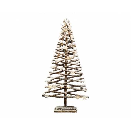 Glowing rattan snowy Christmas tree 80cm