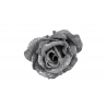 Glittery silver rose on a clip