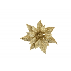 Gouden glitter poinsettia op clip