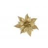 Golden glitter poinsettia on a clip