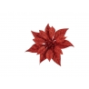 Red glitter poinsettia on clip