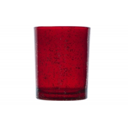 Kaarsenhouder rood met glitter