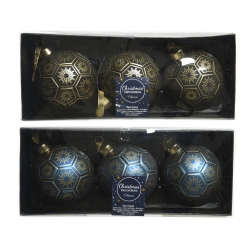 2x3 kerstballen zwart/blauw...