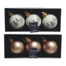 2x3 kerstballen caramel/wit...