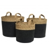 3 Round anthracite baskets