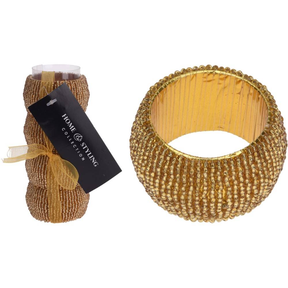 4 golden napkin rings