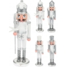 4 silver and white nutcrackers, 28cm