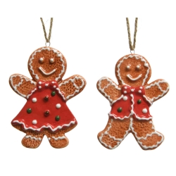 2 gingerbread hanging lights 9cm