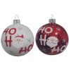 2X3 Santa Claus glass baubles "Ho ho ho"