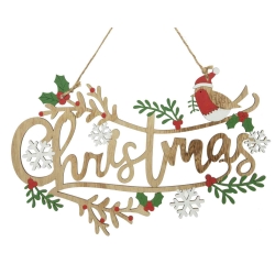 Gold "Christmas" hanging decoration