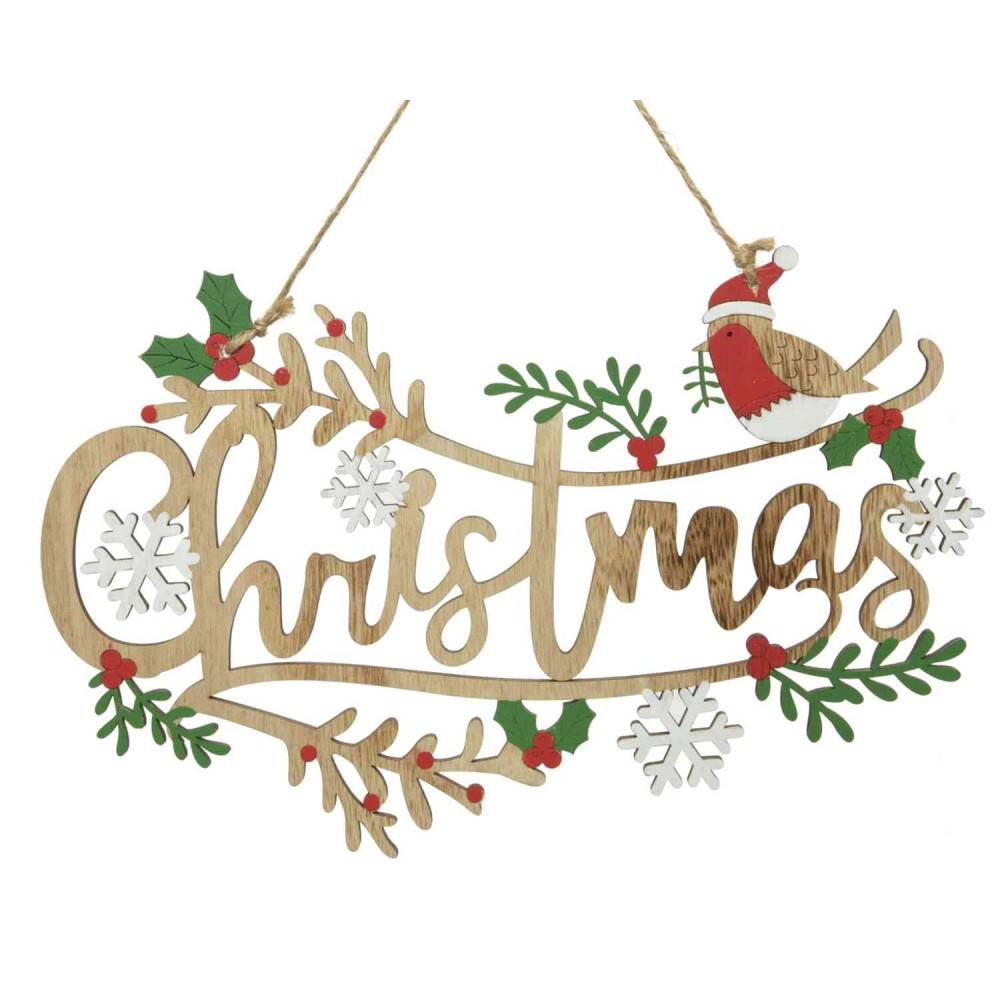 Gold "Christmas" hanging decoration