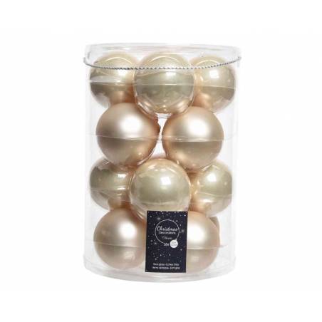 16 Champagne Christmas baubles 8cm