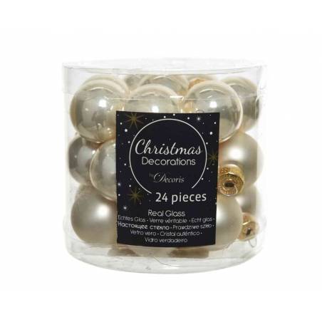 24 kerstballen champagne