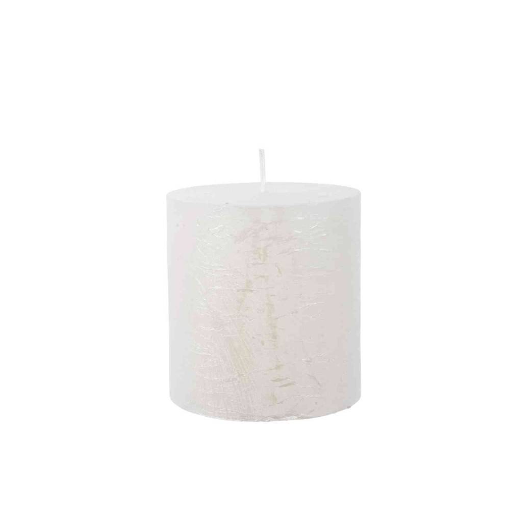 Candle with white glitter 7cm