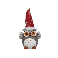 Terracotta Christmas owl 26cm