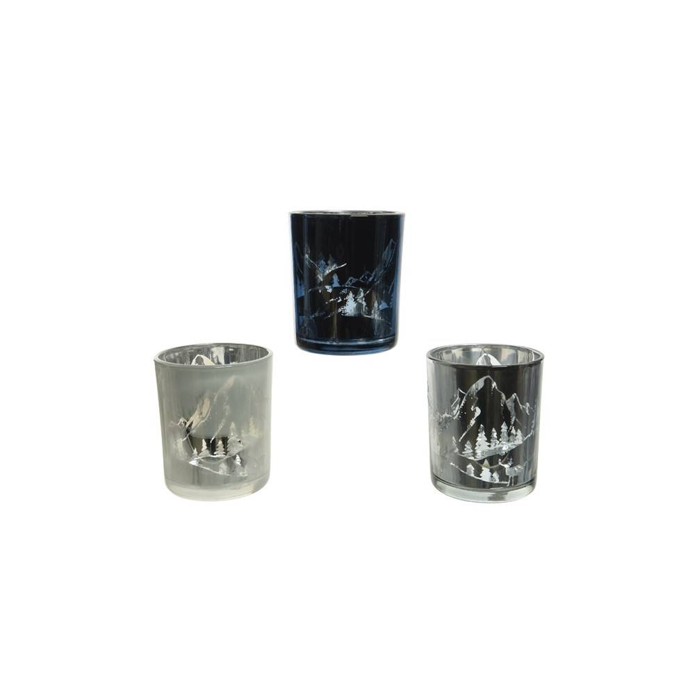 3 Candle holders with trees