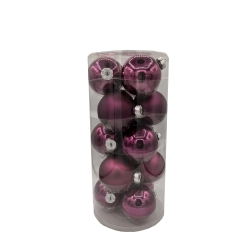 15 purple Christmas baubles 8cm