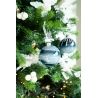 3 glazen kerstballen blauw met glitter