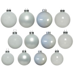 42 White classic Christmas baubles