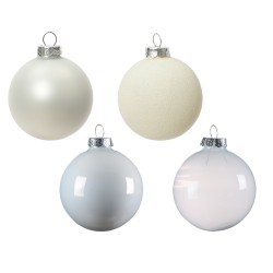 42 White classic Christmas baubles