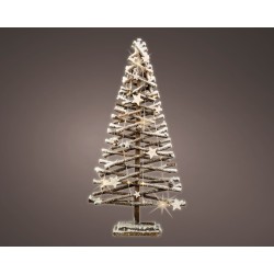 Glowing rattan snowy Christmas tree 80cm