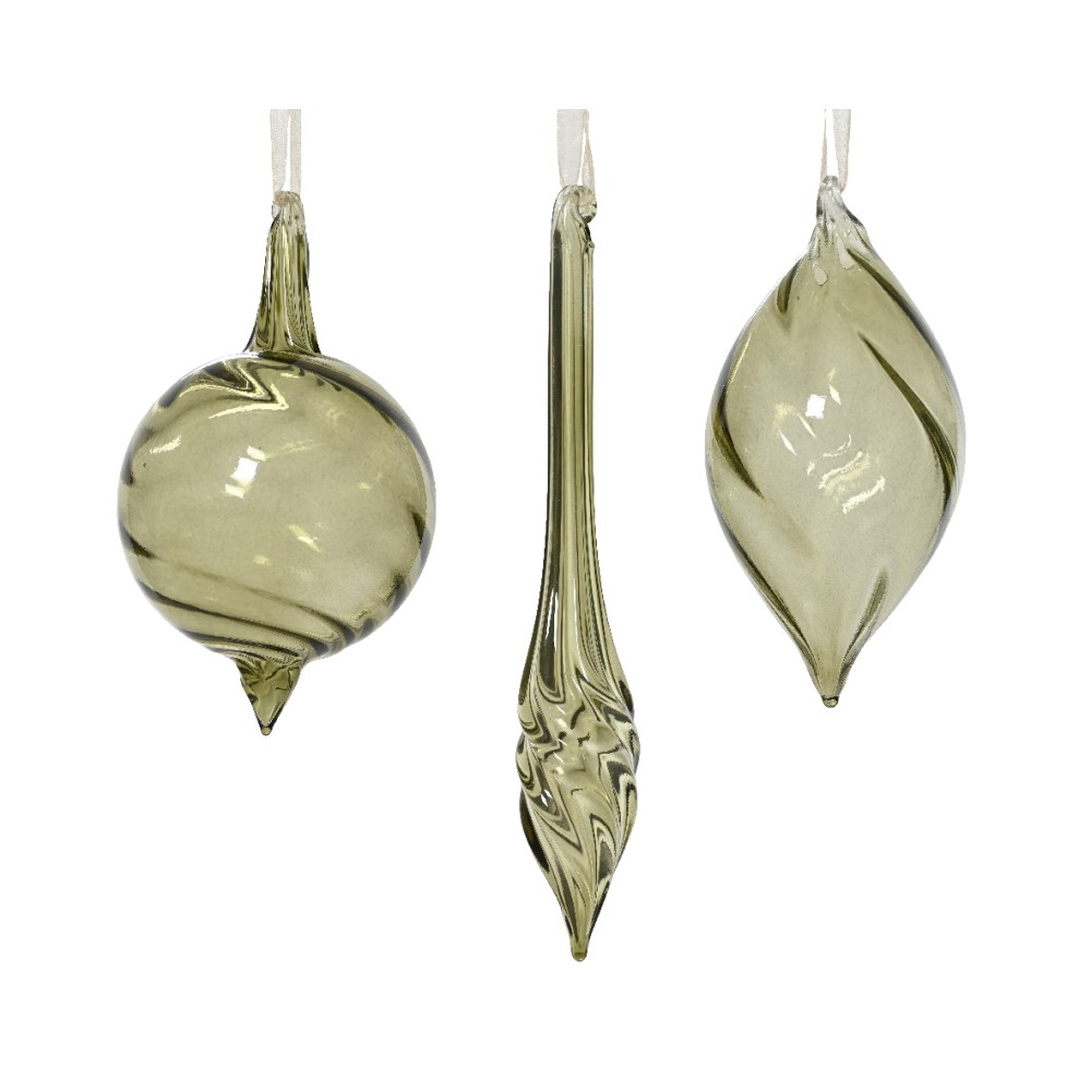 Twisted glass ornament