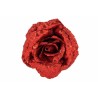 Large red rose on clip