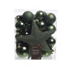 Green glitter plastic Christmas balls