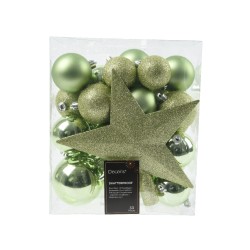 Theegroene glitter kerstballen van plastic