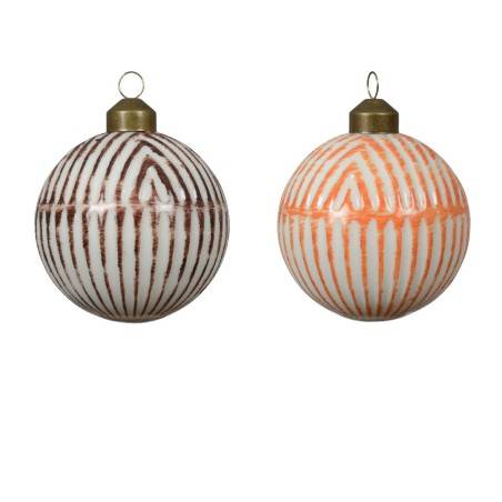 Striped opaque glass ball