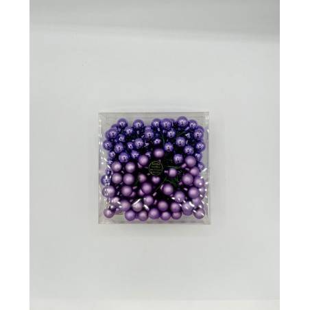 144 purple Christmas baubles 2cm